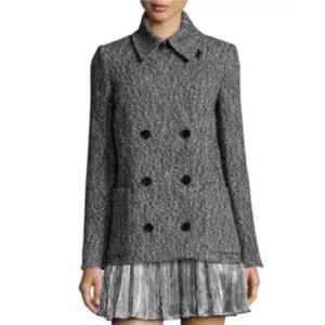 Zadig & Voltaire Miles Deluxe Double-Breasted Coat Wool Blend Peacoat Size XS